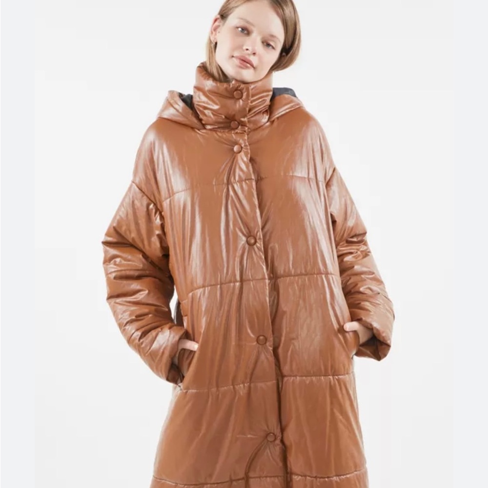 NWT Urban Outfitters Oversized Faux Leather Puffer Coat